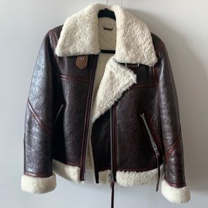 Leather with sheepskin jacket